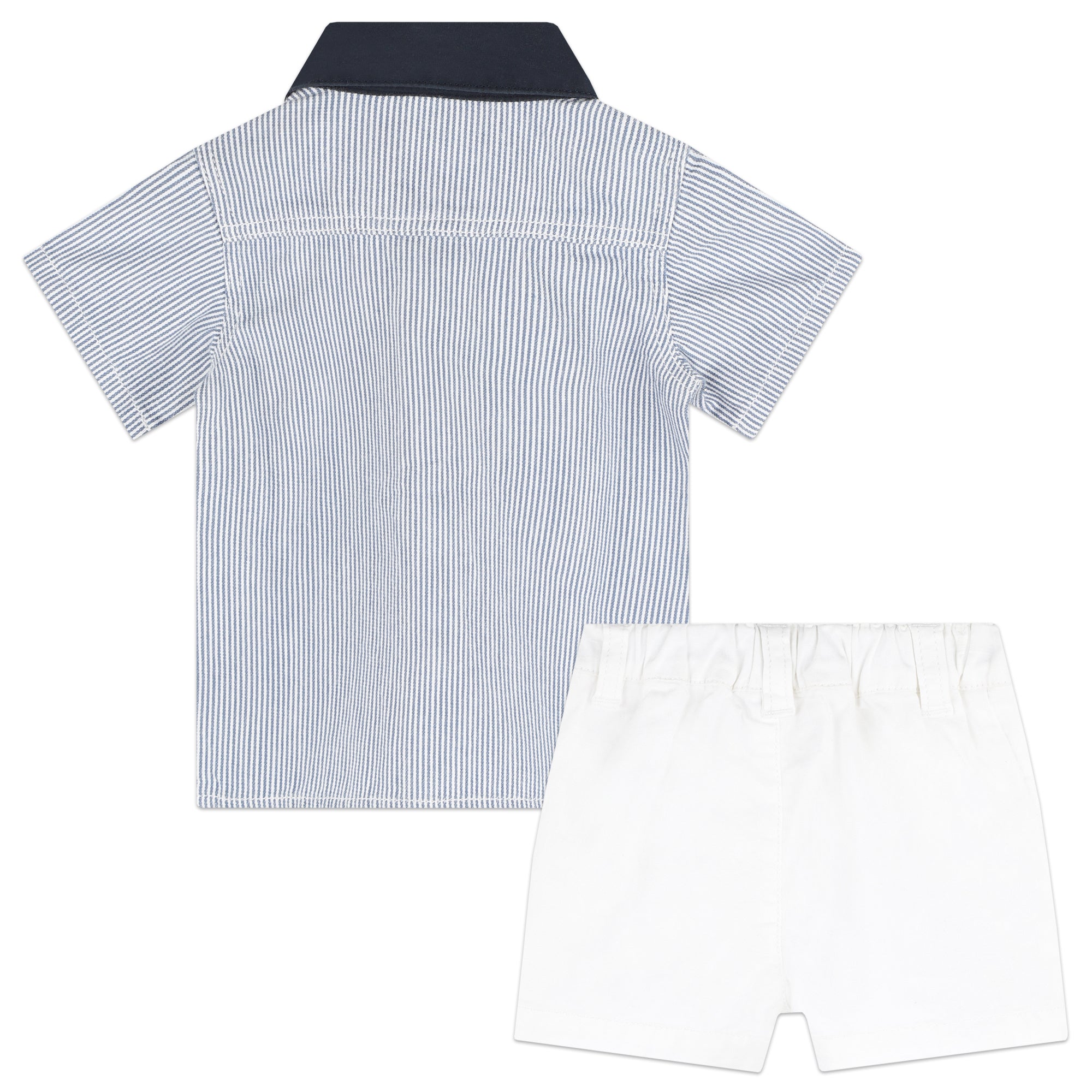 Hugo Boss Striped Cotton Twill Shorts and Tank Top Set with Embroidered Details | Schools Out