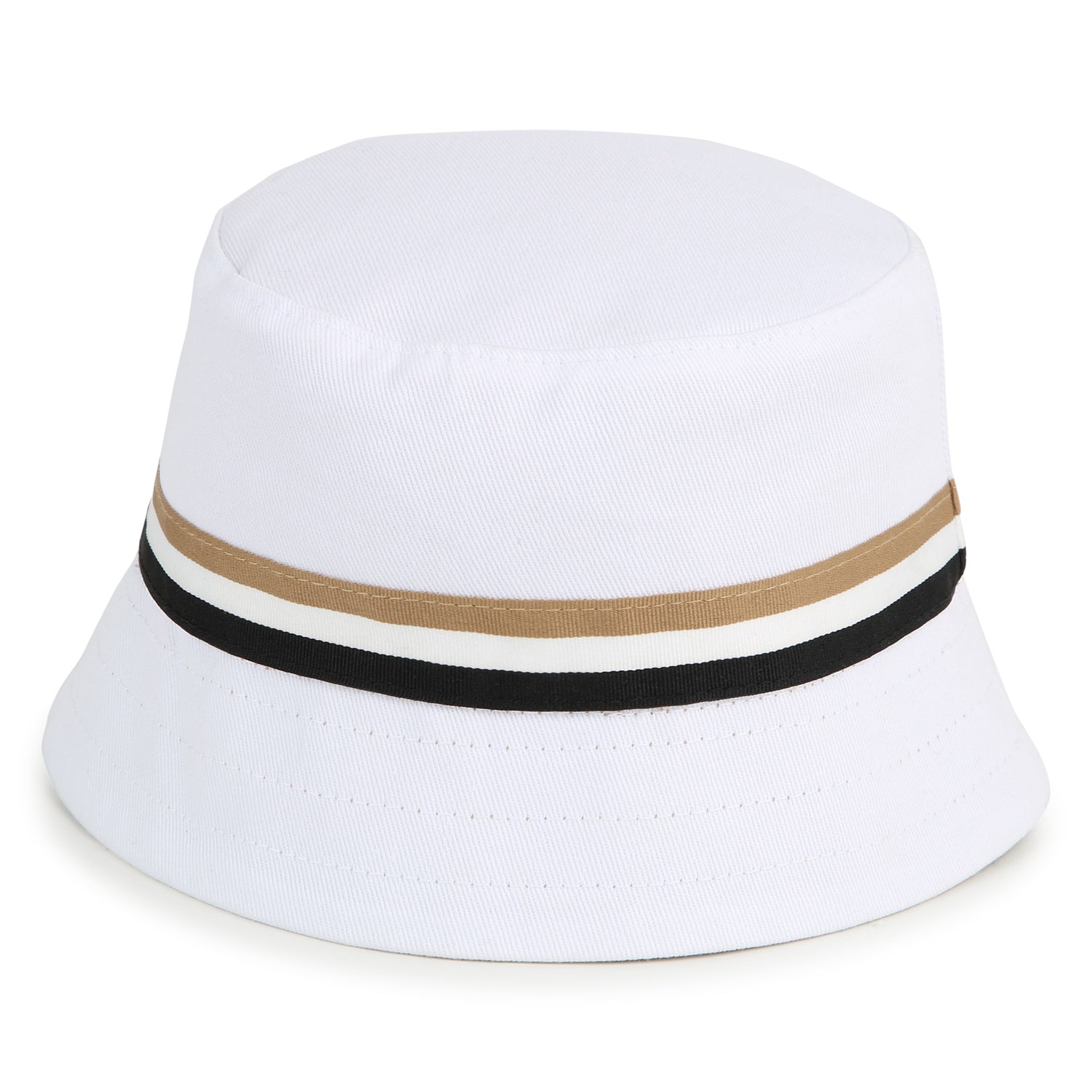 Hugo Boss Reversible Cotton Twill Bucket Hat with Tricolor Stripes | Schools Out