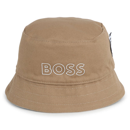 Hugo Boss Reversible Cotton Twill Bucket Hat with Tricolor Stripes | Schools Out