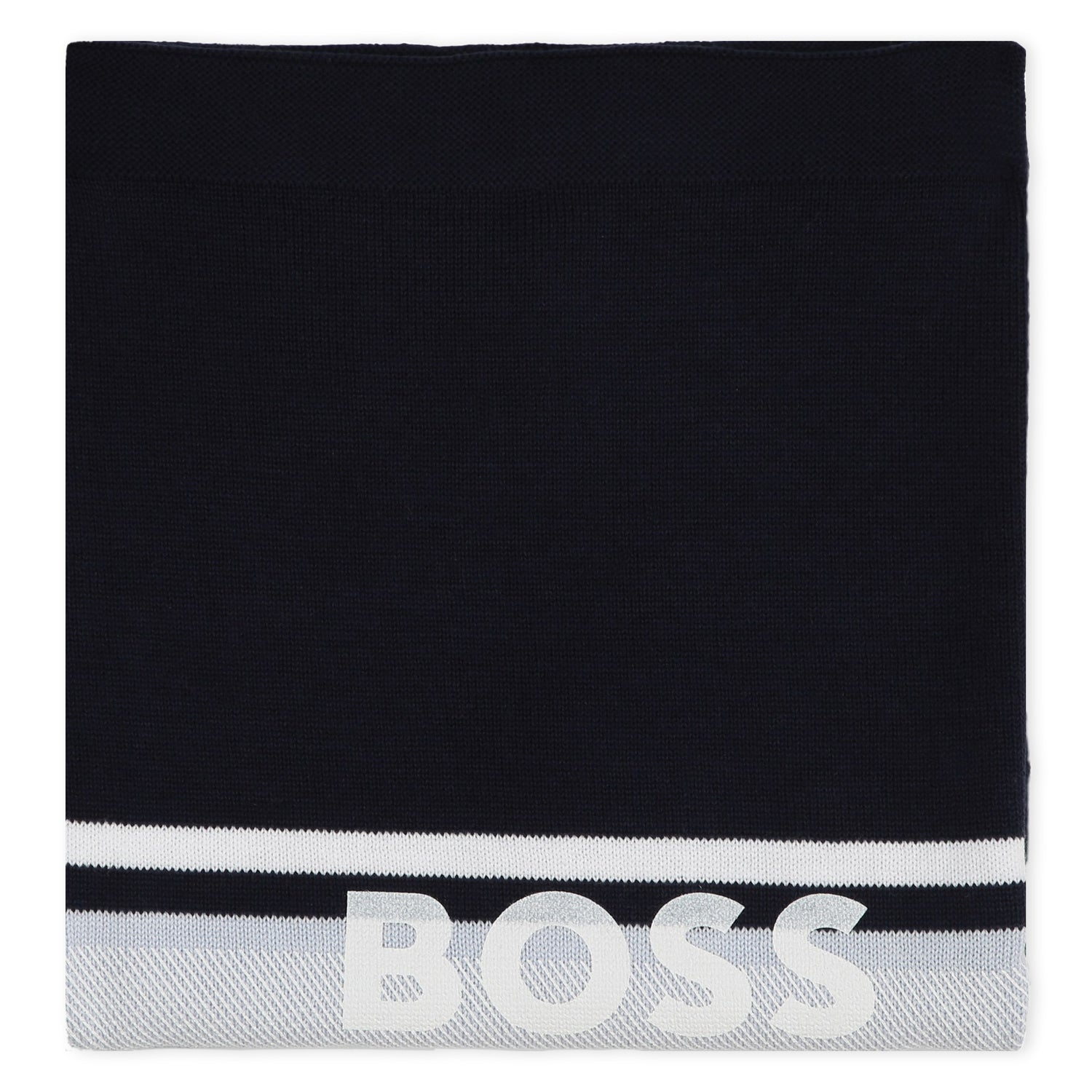 Hugo Boss My First Cotton Knit Blanket with Jacquard Branded Print | Schools Out