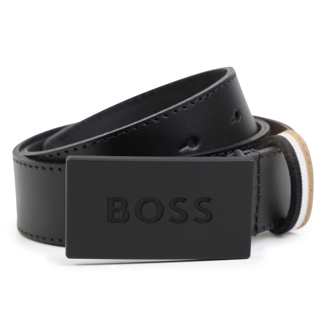 Hugo Boss Cow Leather Belt with Embossed Metal Buckle | Schools Out