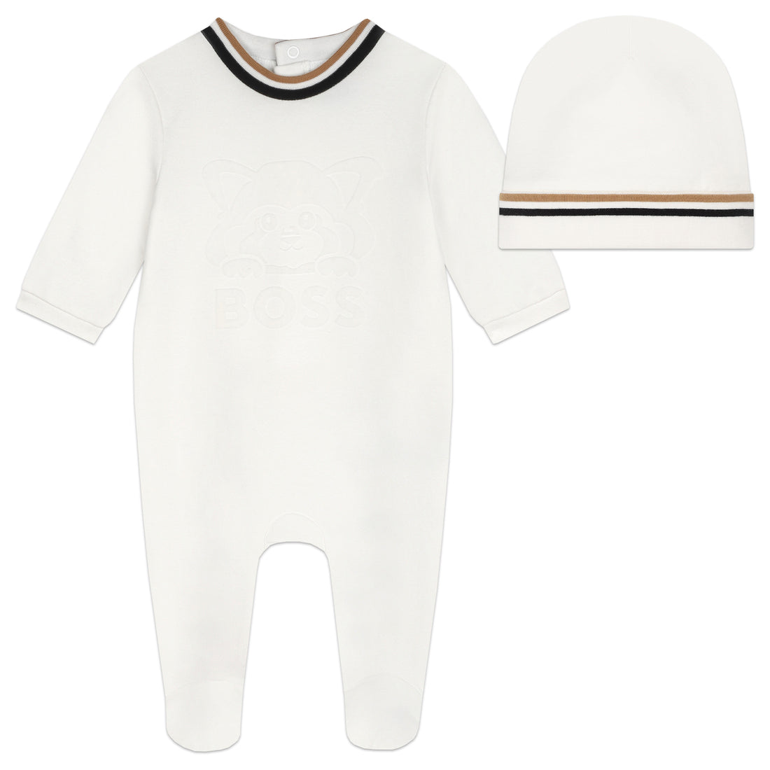 Offwhite Pyjamas &amp; Hat Set with Red Panda