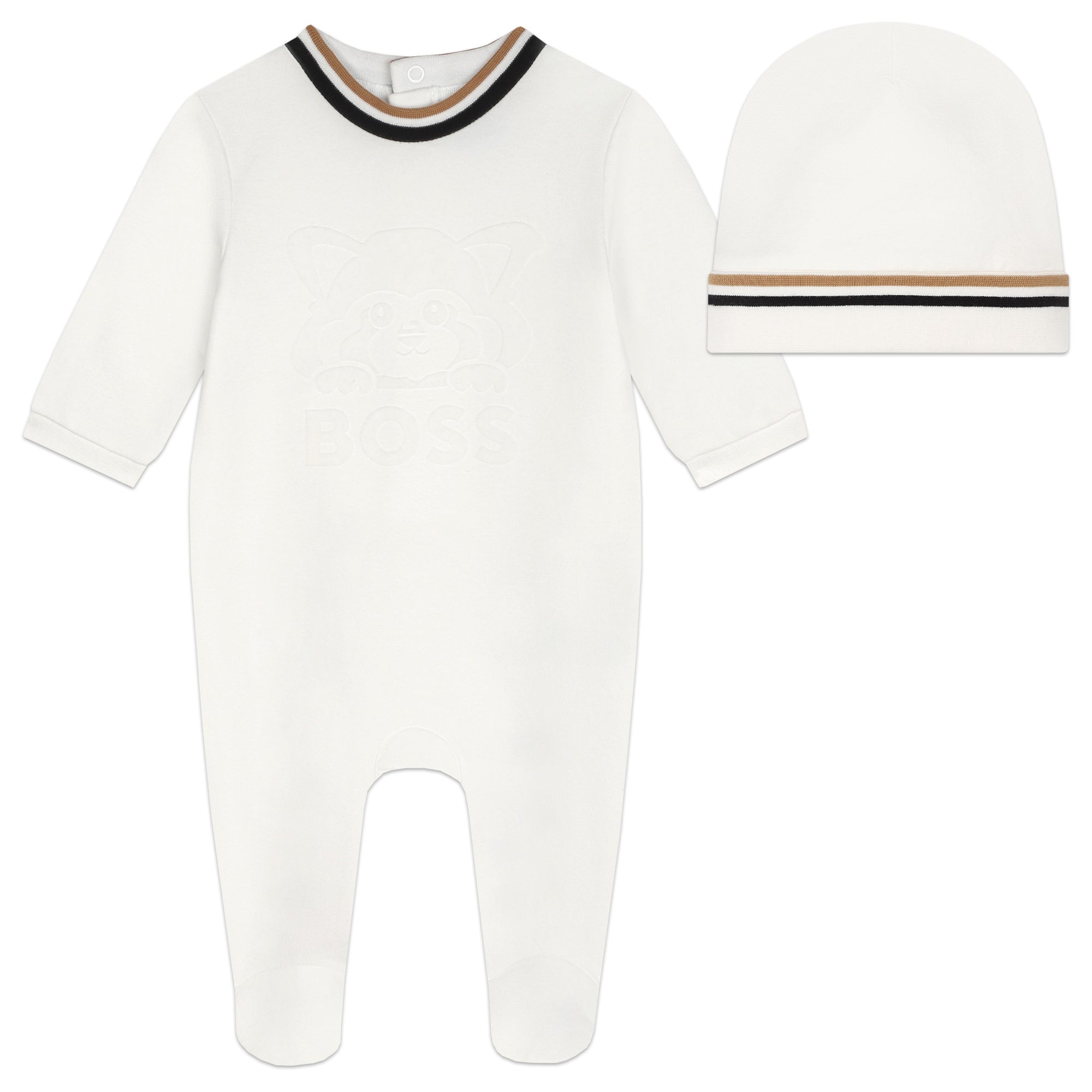 Offwhite Pyjamas &amp; Hat Set with Red Panda