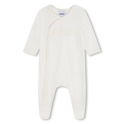 Offwhite Pyjama Set with Hat and Mittens