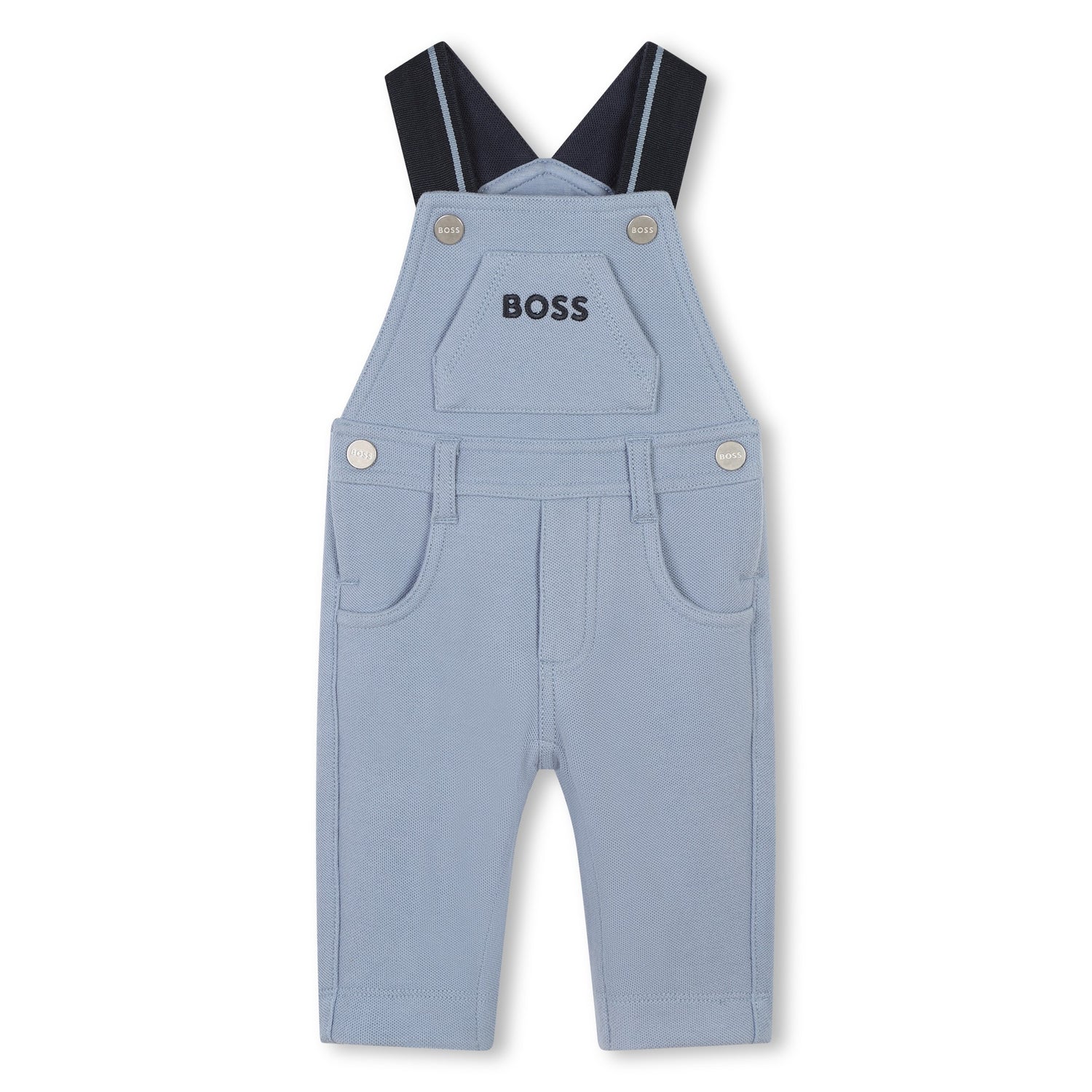 Medium Grey Dungarees with Adjustable Striped Straps