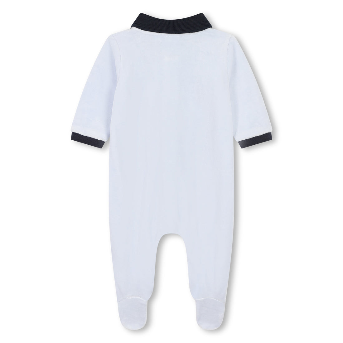 Offwhite Velvet Polo Collar Pyjamas