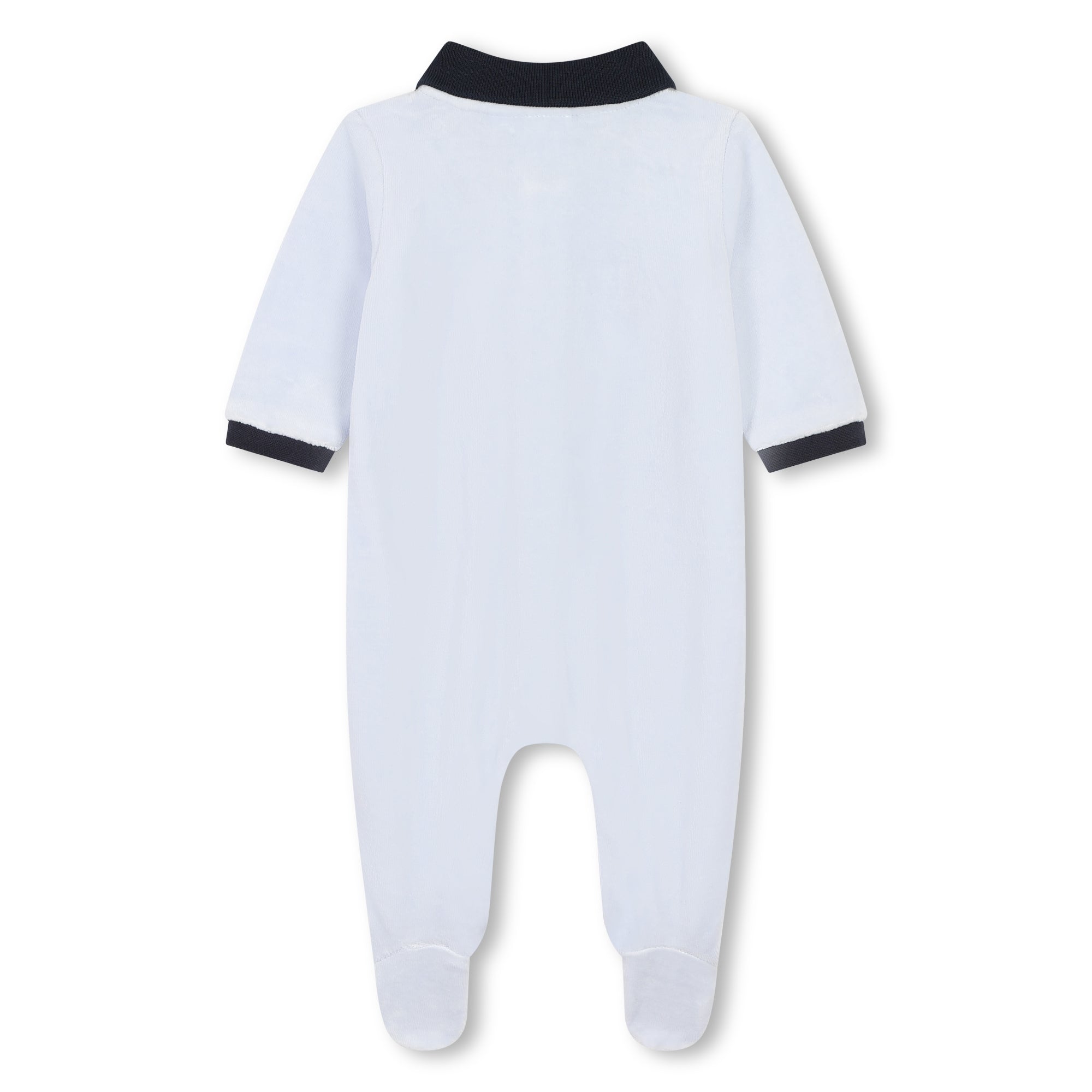 Offwhite Velvet Polo Collar Pyjamas