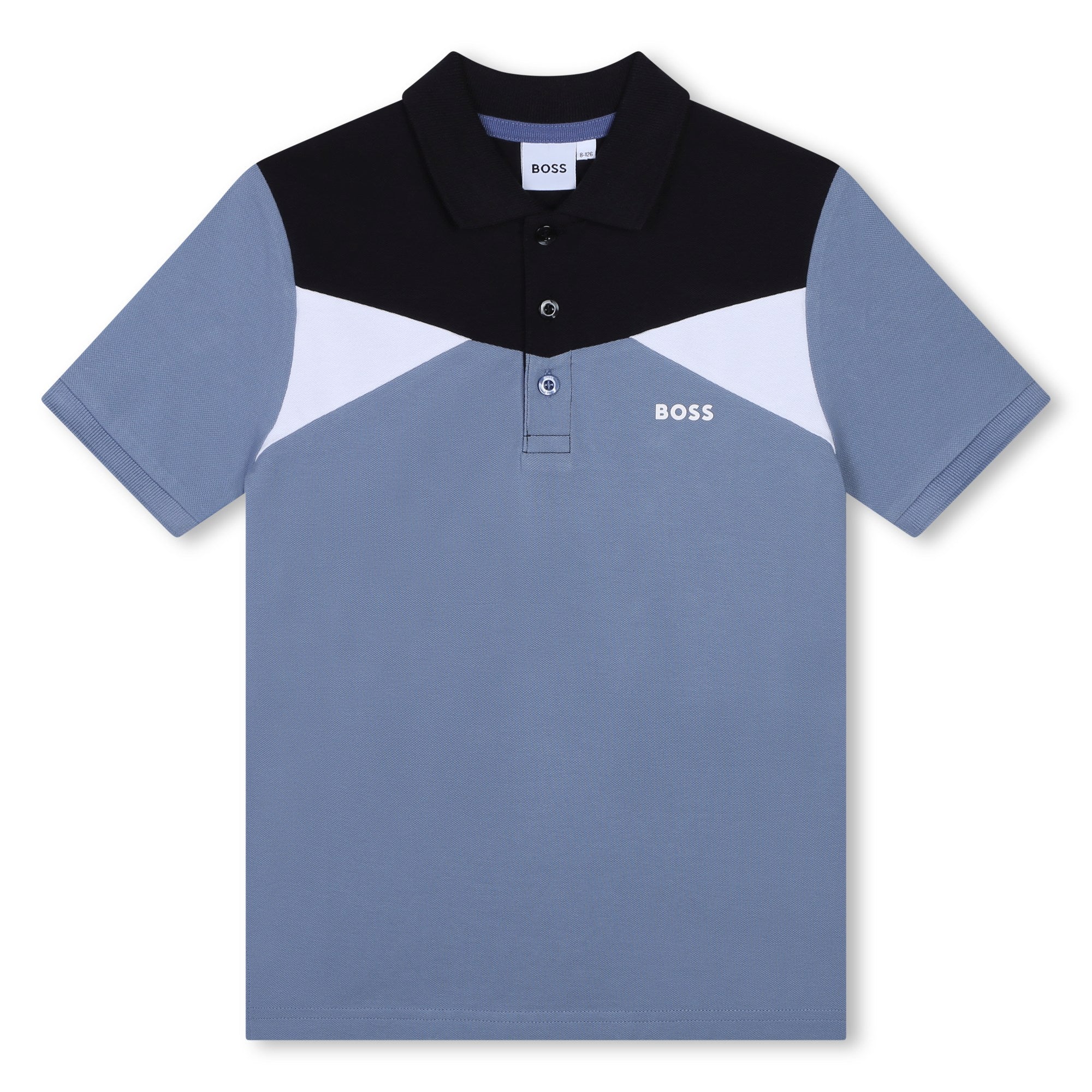 Medium Grey Colour Block Polo Shirt