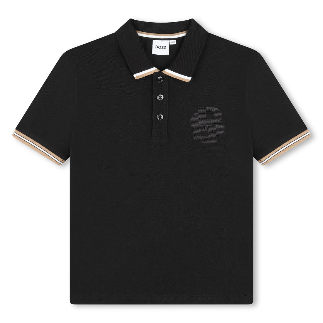 Black Braid Short Sleeve Polo