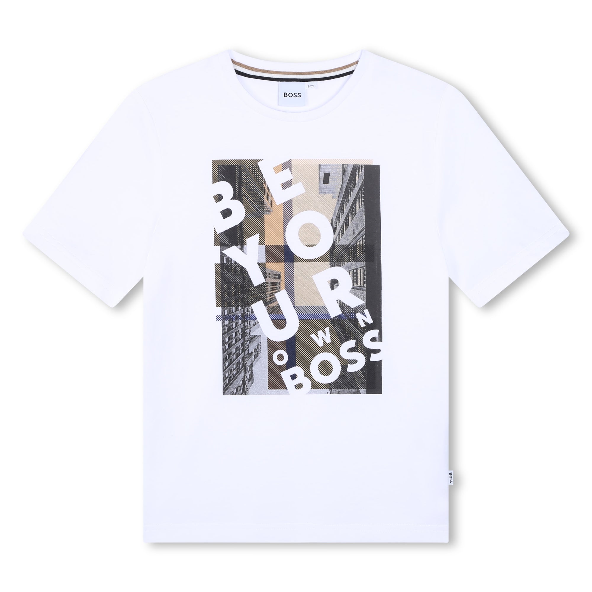 White Short Sleeve Tee with Illustration