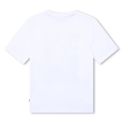 White Short Sleeve Tee with Illustration