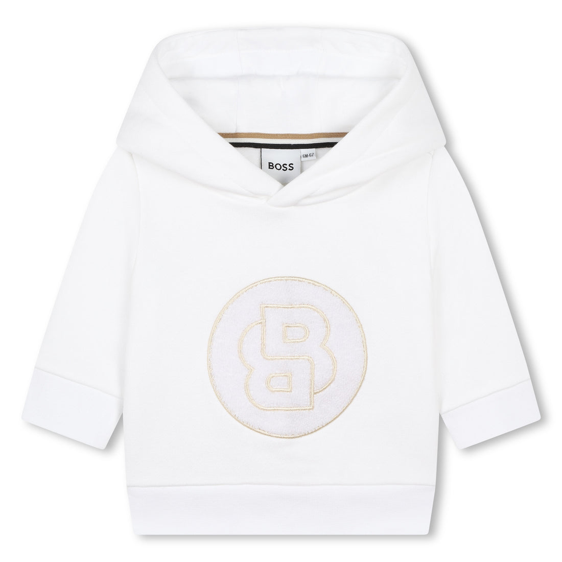 White Hooded Sweatshirt with Embroidery