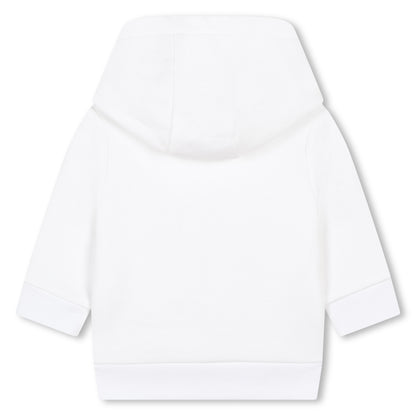 White Hooded Sweatshirt with Embroidery