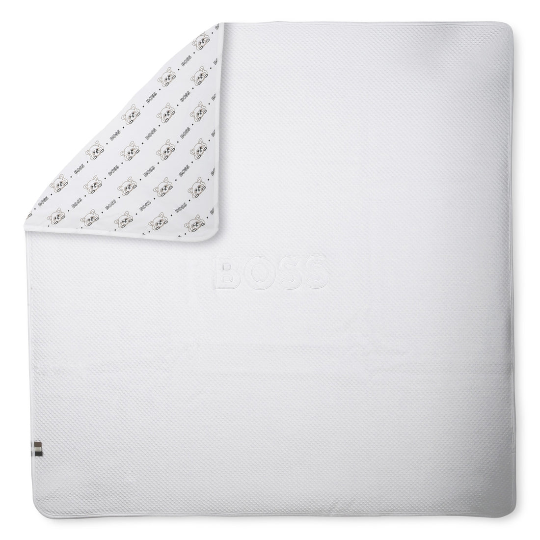 Organic Cotton Baby Blanket with Embroidered and Jacquard Details