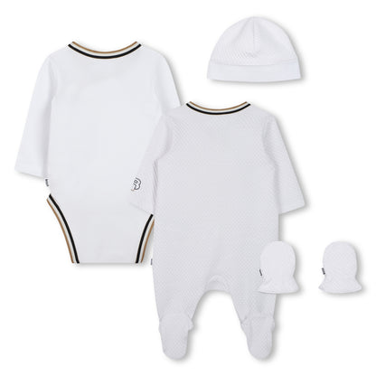 Organic Cotton Baby Pyjama Gift Set with Hat and Mittens