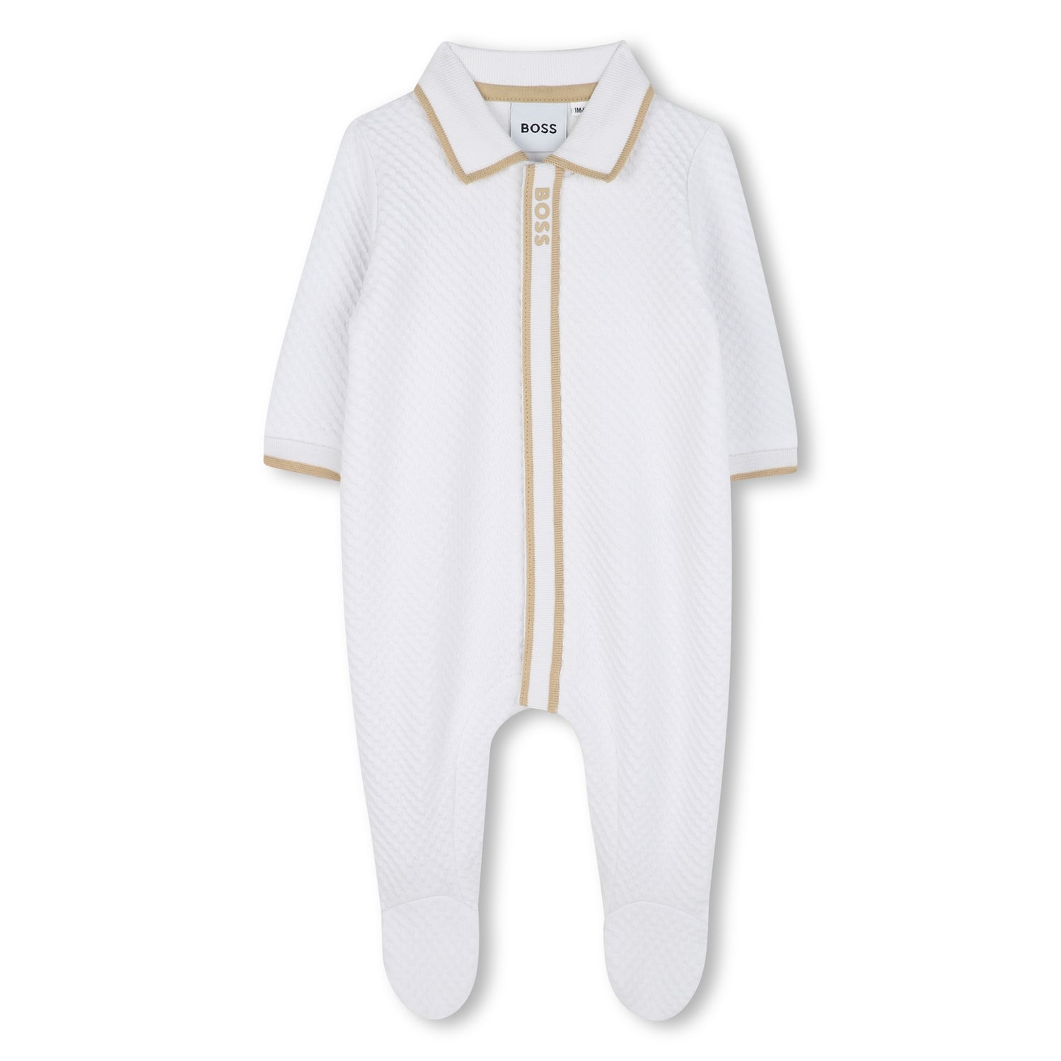 Organic Cotton Baby Pyjamas with Striped Polo Collar