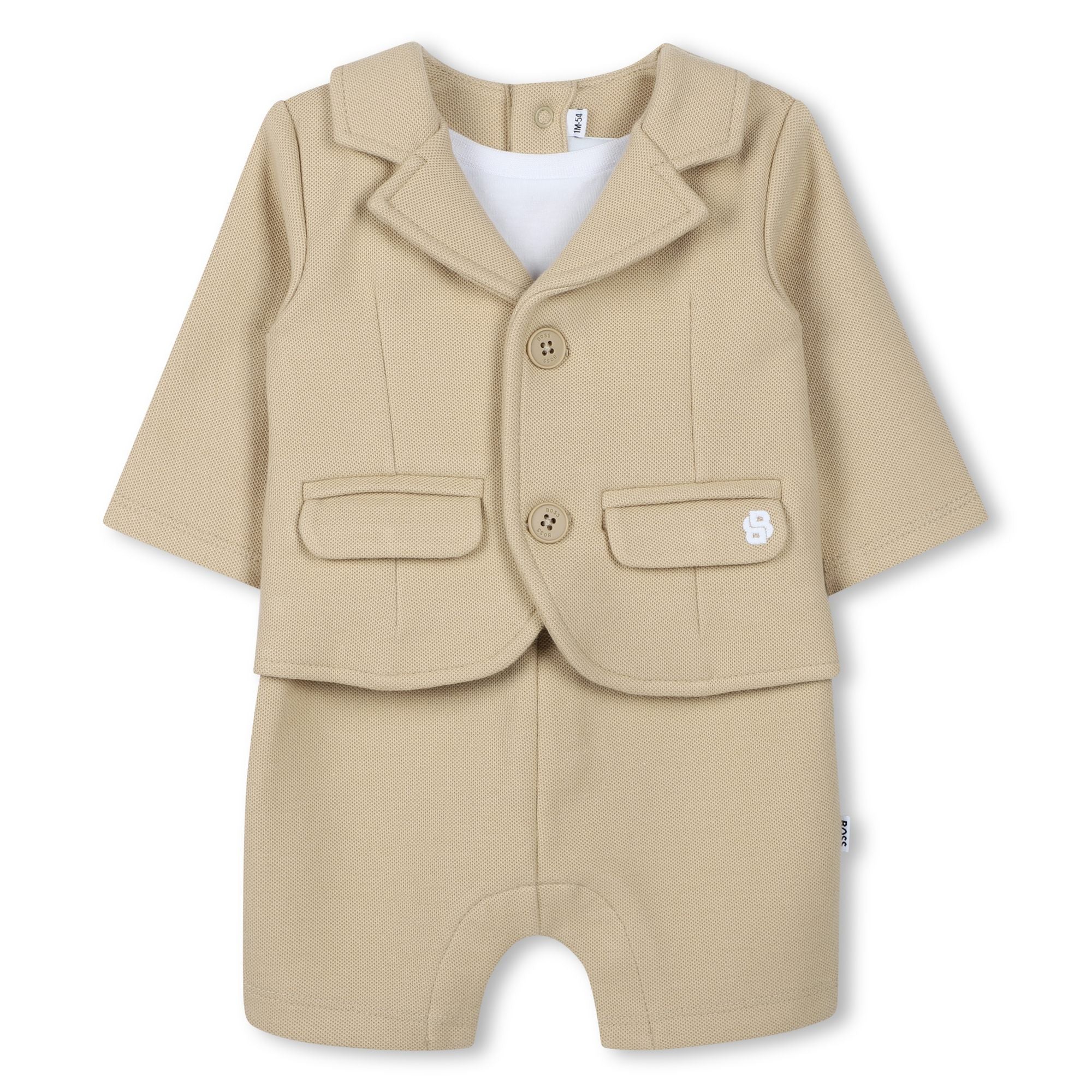 Baby Short Suit Overall with Double-Sided Jersey