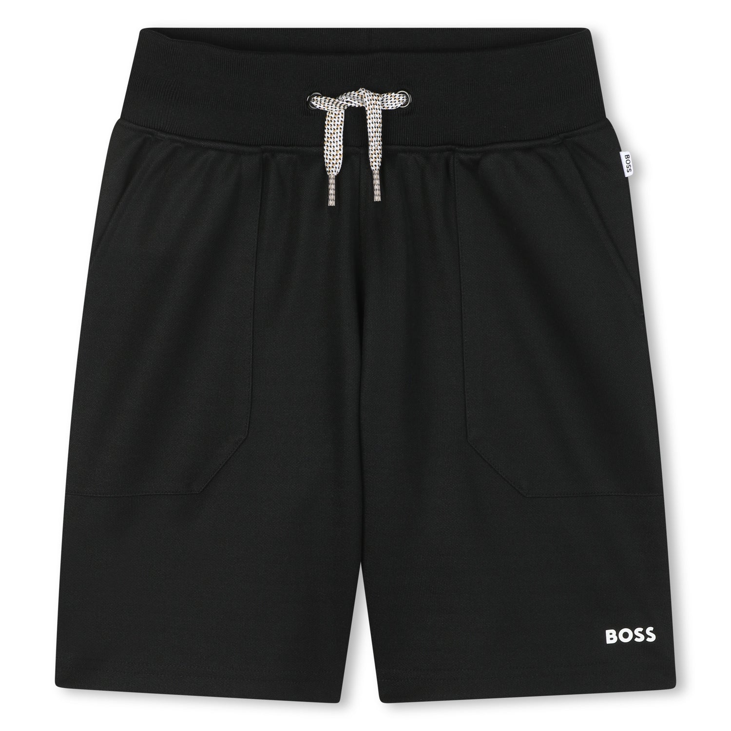 Cotton Piqué Jogging Shorts with Patch Pockets and Logo Details