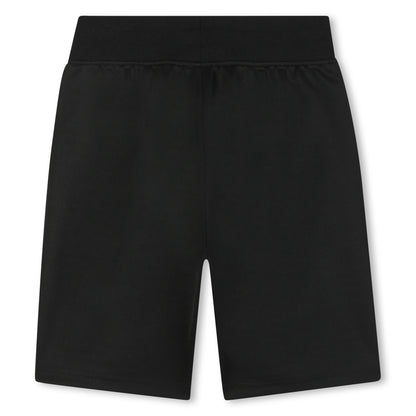 Cotton Piqué Jogging Shorts with Patch Pockets and Logo Details