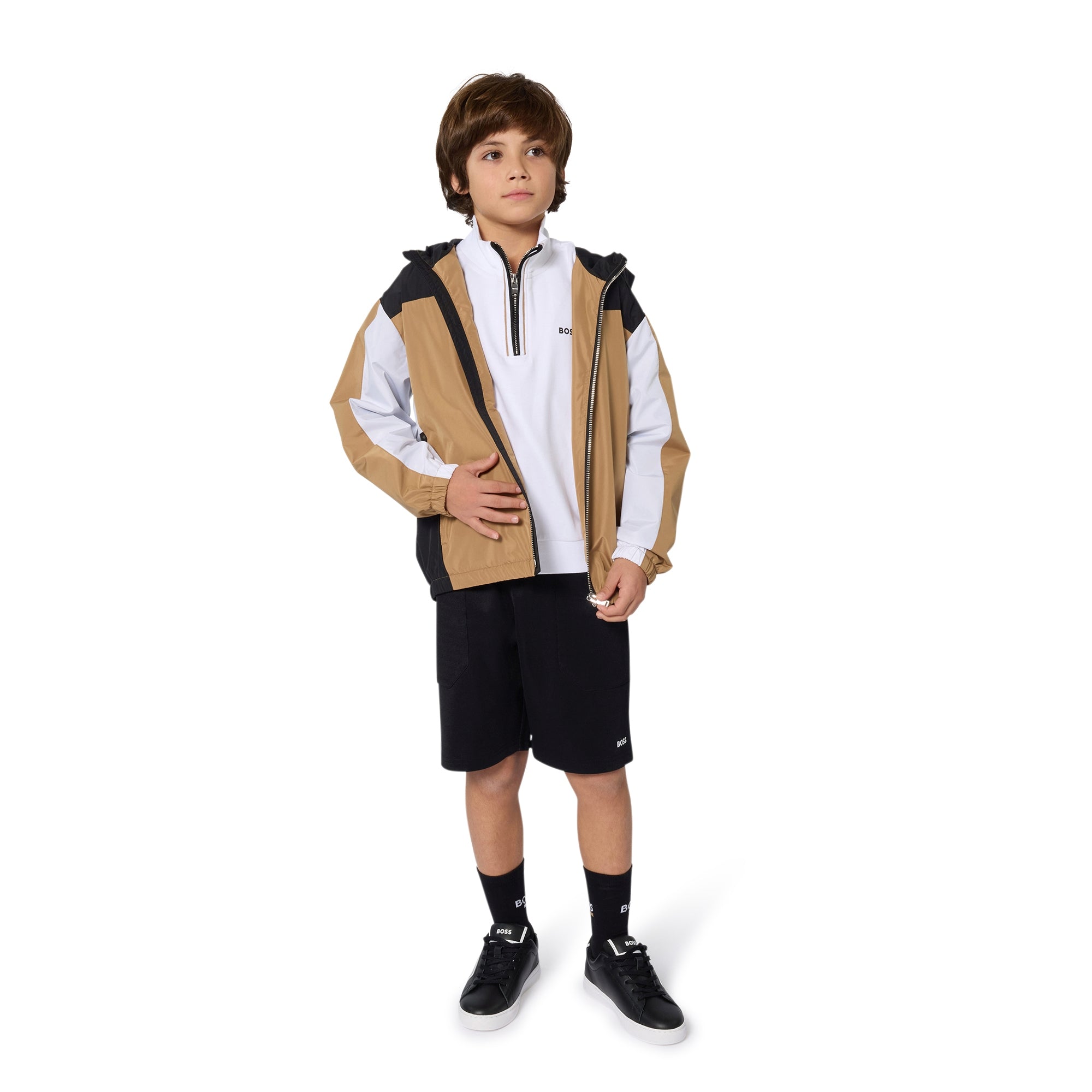 Cotton Piqué Jogging Shorts with Patch Pockets and Logo Details