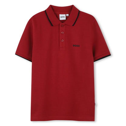 Classic Red Cotton Polo Shirt for Boys