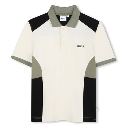 Colourblock Cotton Polo Shirt for Boys