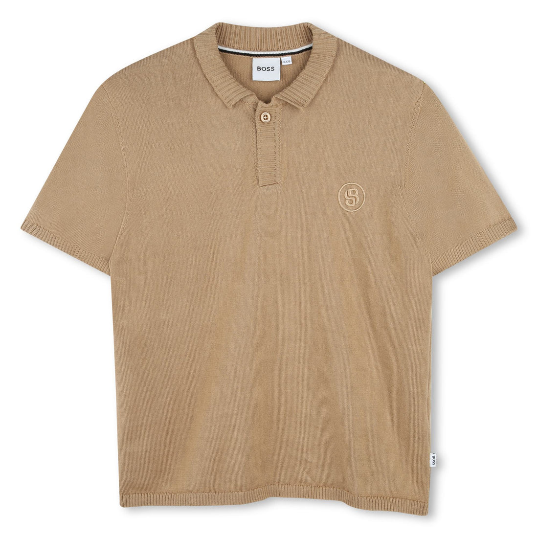 Cotton Knit Short Sleeve Polo with Embroidered Logo