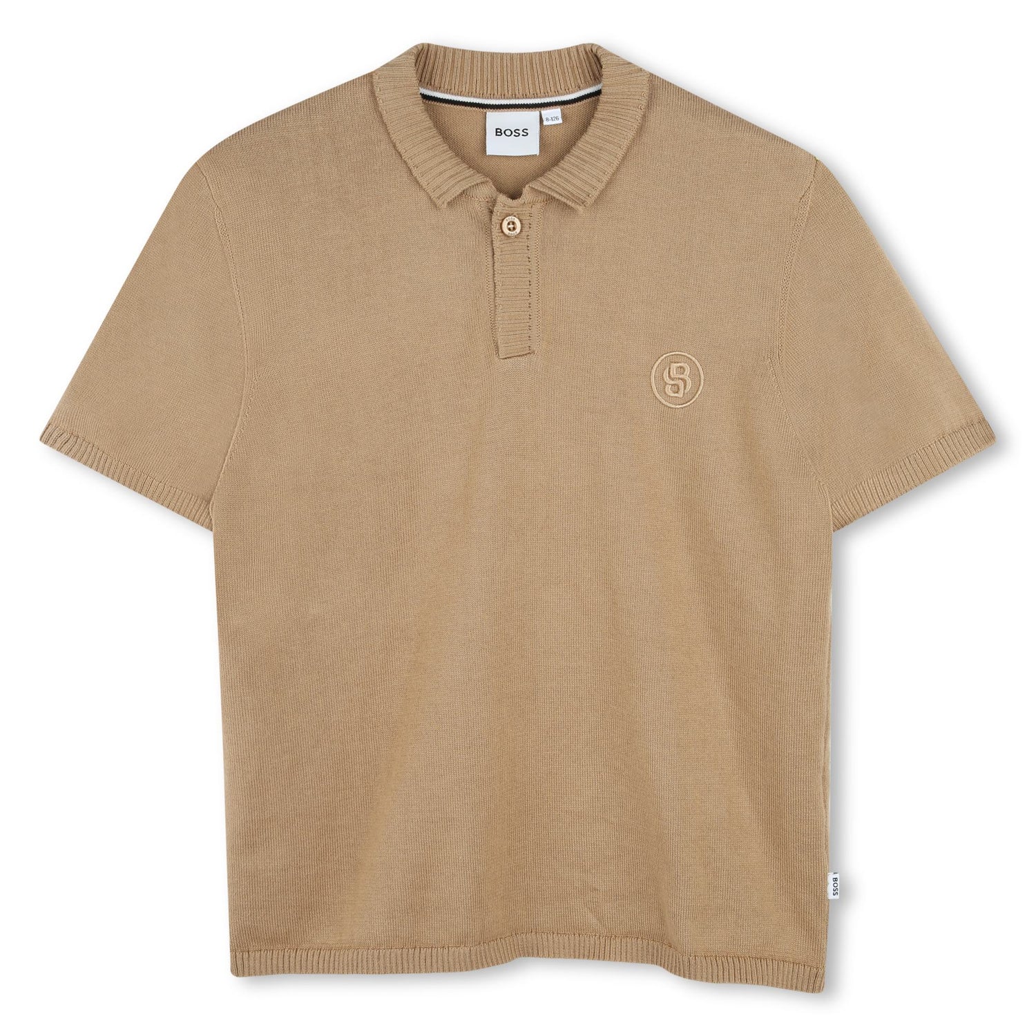 Cotton Knit Short Sleeve Polo with Embroidered Logo
