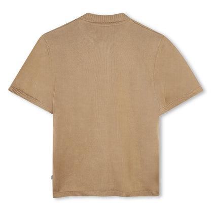 Cotton Knit Short Sleeve Polo with Embroidered Logo