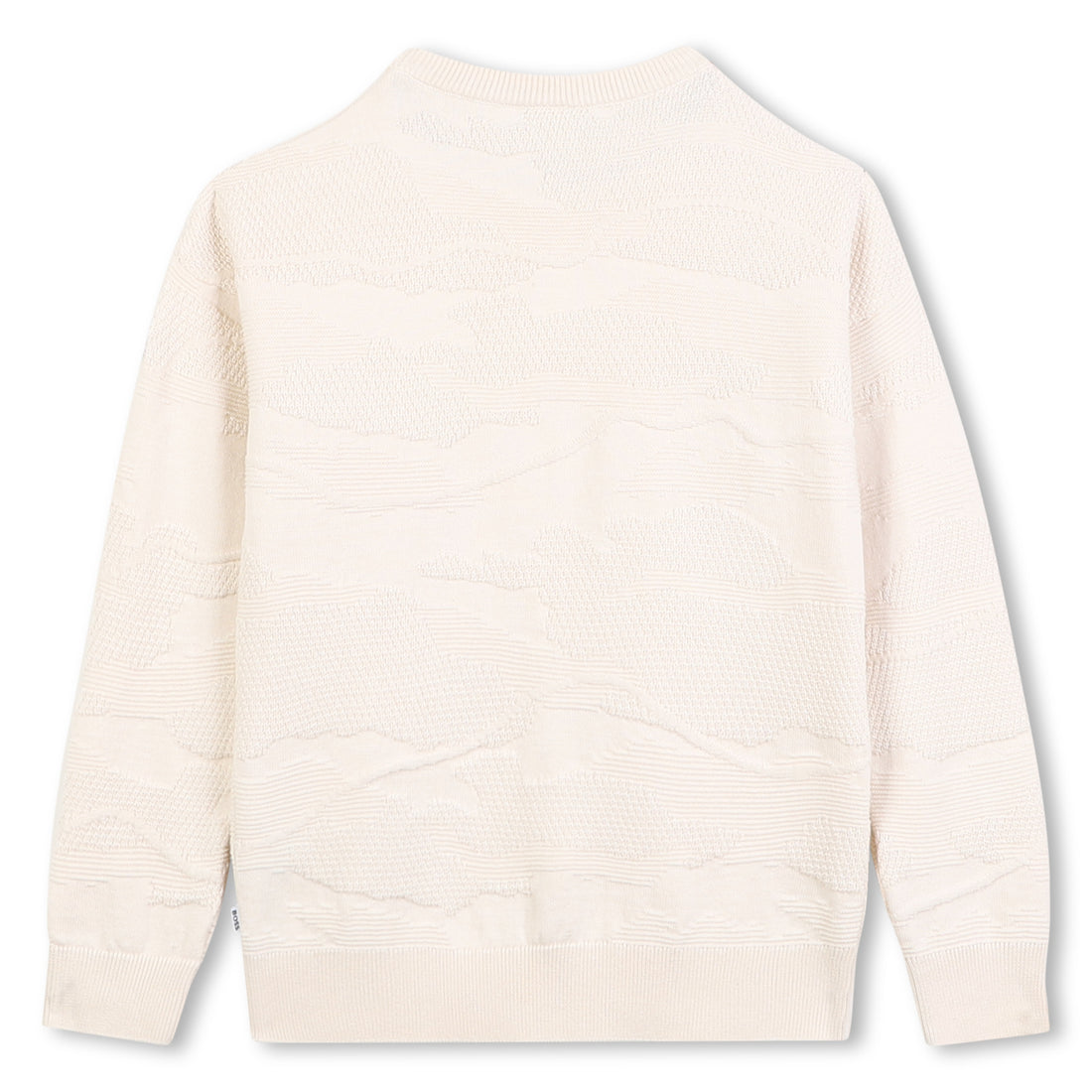 Cotton Knit Sweater with Dot Pattern and Logo Badge