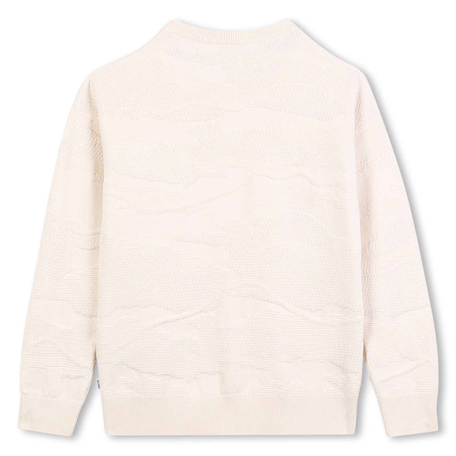 Cotton Knit Sweater with Dot Pattern and Logo Badge