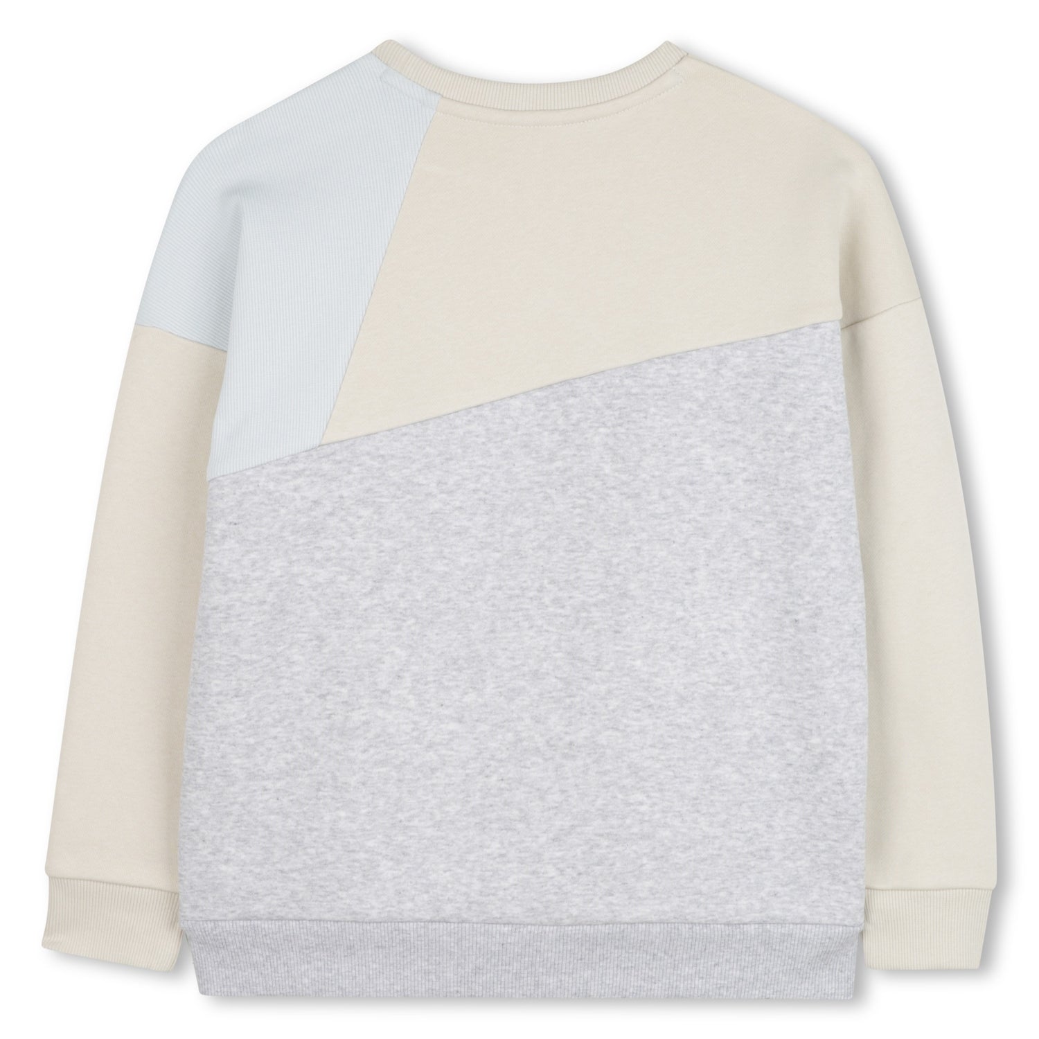 Loose-Fit Brushed Fleece Sweatshirt with Ribbed Yoke and Embroidered Logo