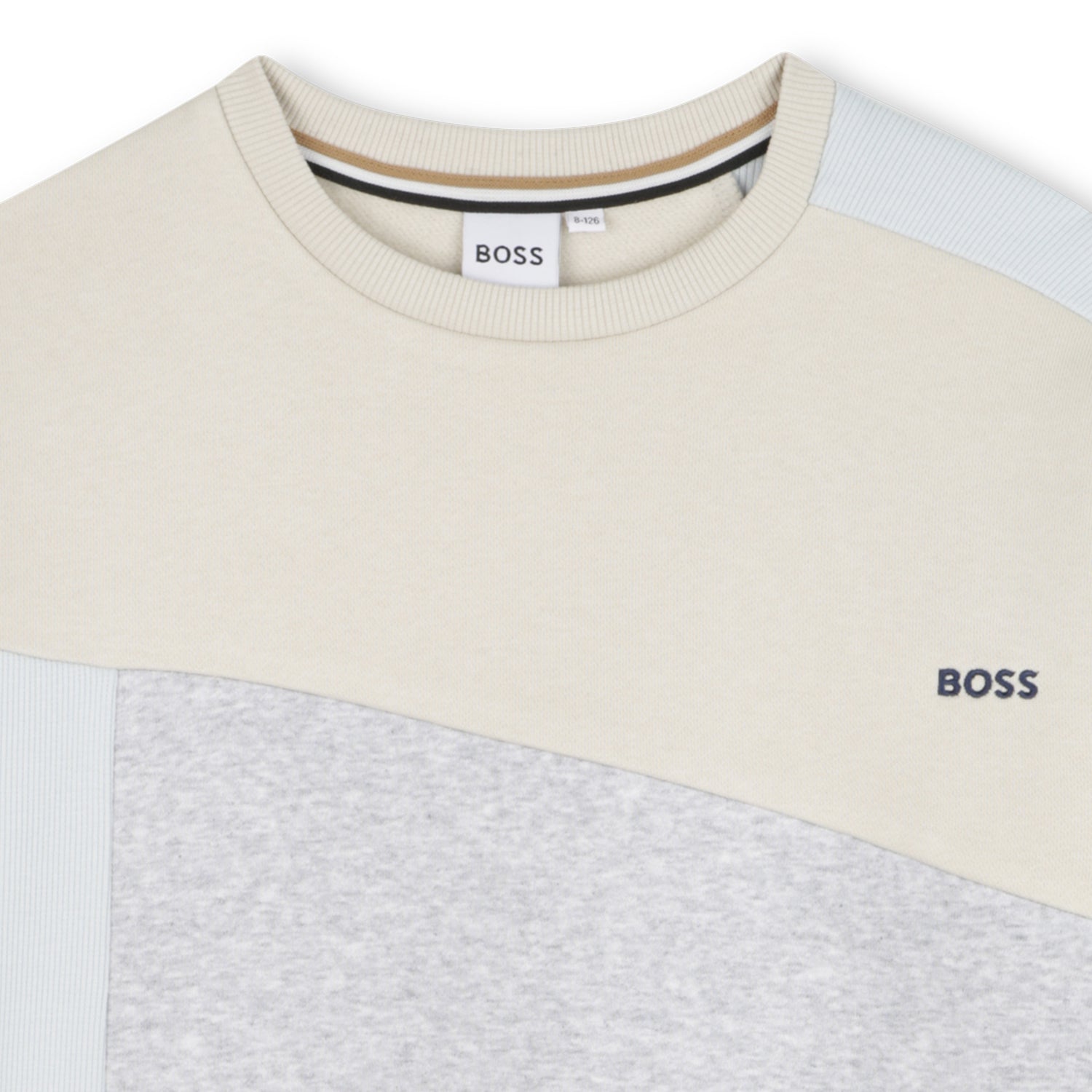 Loose-Fit Brushed Fleece Sweatshirt with Ribbed Yoke and Embroidered Logo