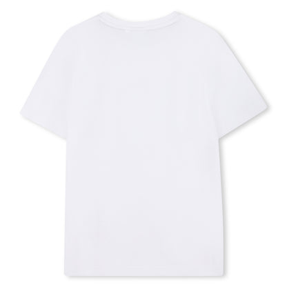 Cotton Jersey Short Sleeve T-Shirt with Fancy Logo Print