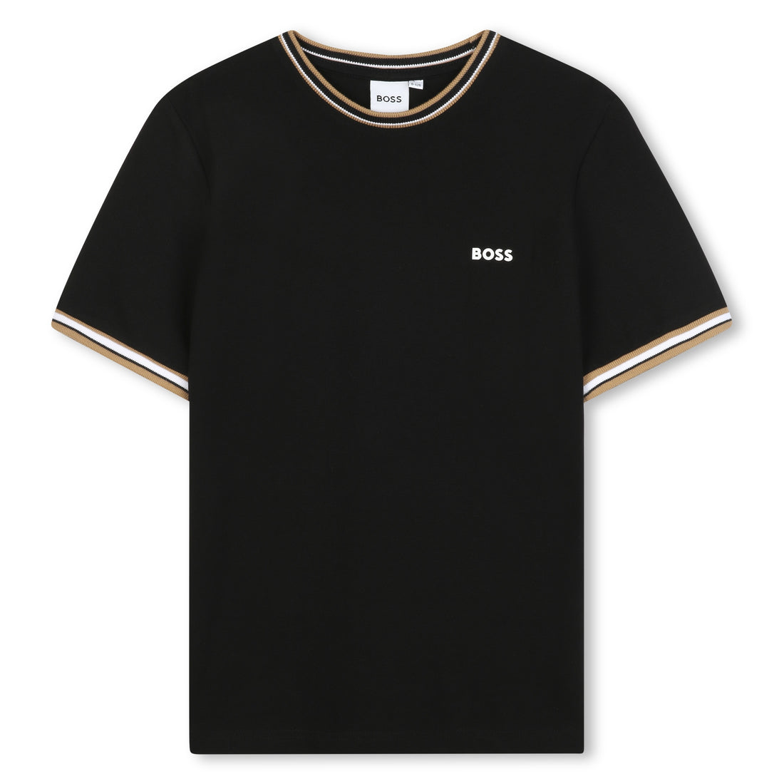 Cotton Piqué Short Sleeve T-Shirt with Iconic Stripe Detail and Logo
