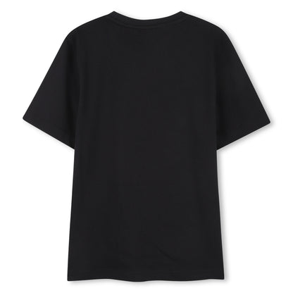 Cotton Jersey Short Sleeve T-Shirt with Monogram Print and Logo