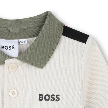 Colourblock Cotton Polo Shirt for Boys