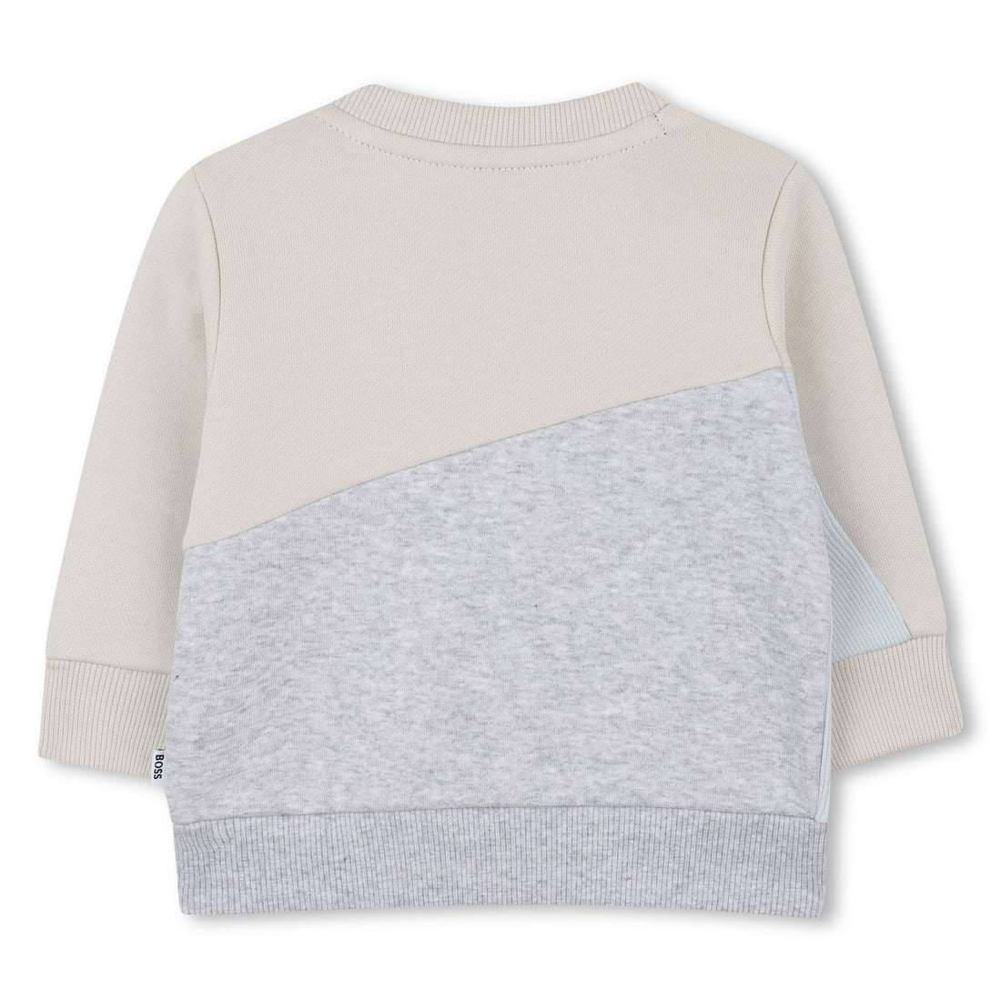 Brushed Fleece Sweatshirt with Ribbed Yoke and Embroidered Logo