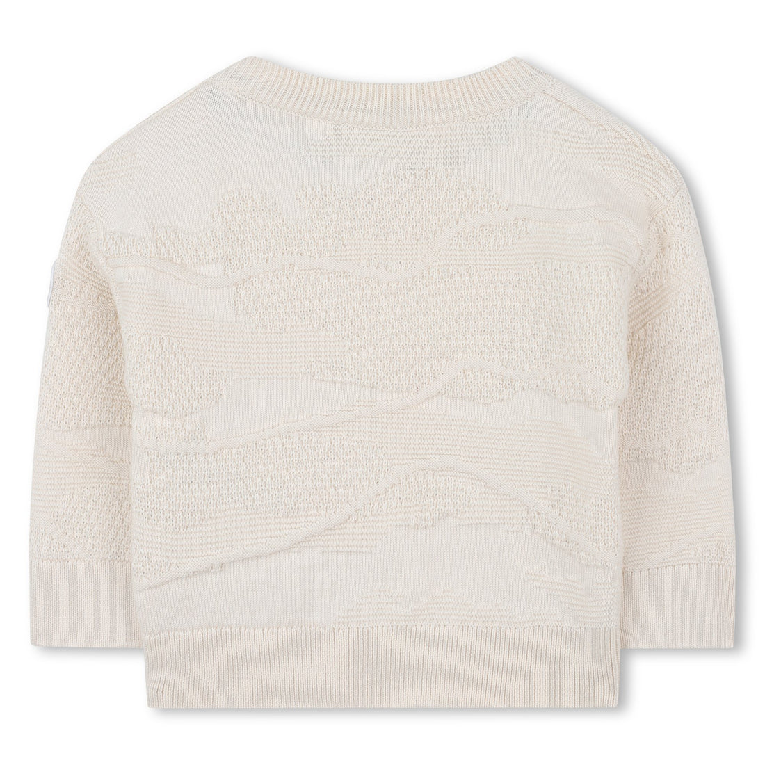Cotton Knit Sweater with All-Over Dot Pattern and Logo Badge