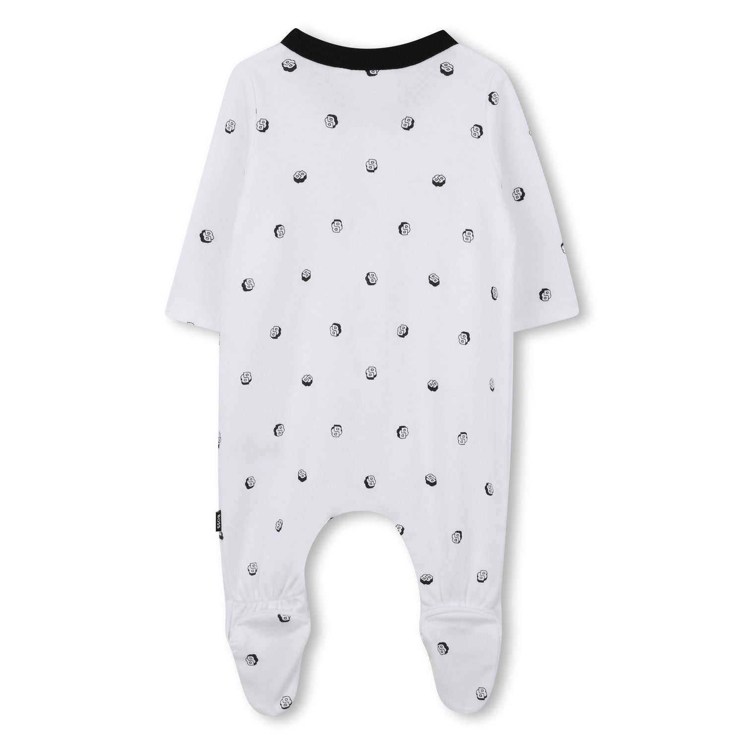 White and Black Cotton Newborn Gift Set with Babygrow, Bodysuit and Two Hats