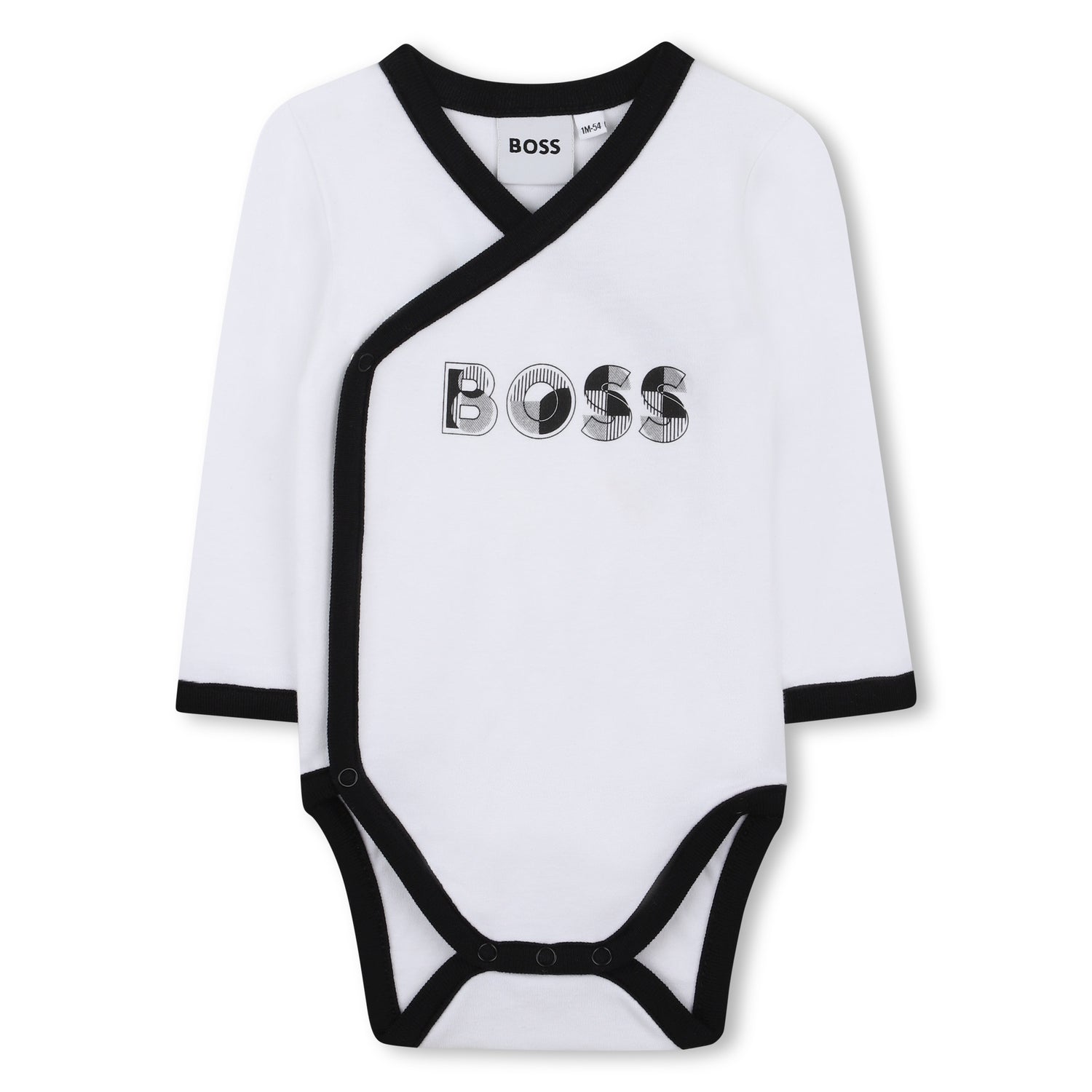 White and Black Cotton Newborn Gift Set with Babygrow, Bodysuit and Two Hats
