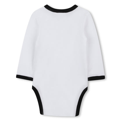 White and Black Cotton Newborn Gift Set with Babygrow, Bodysuit and Two Hats