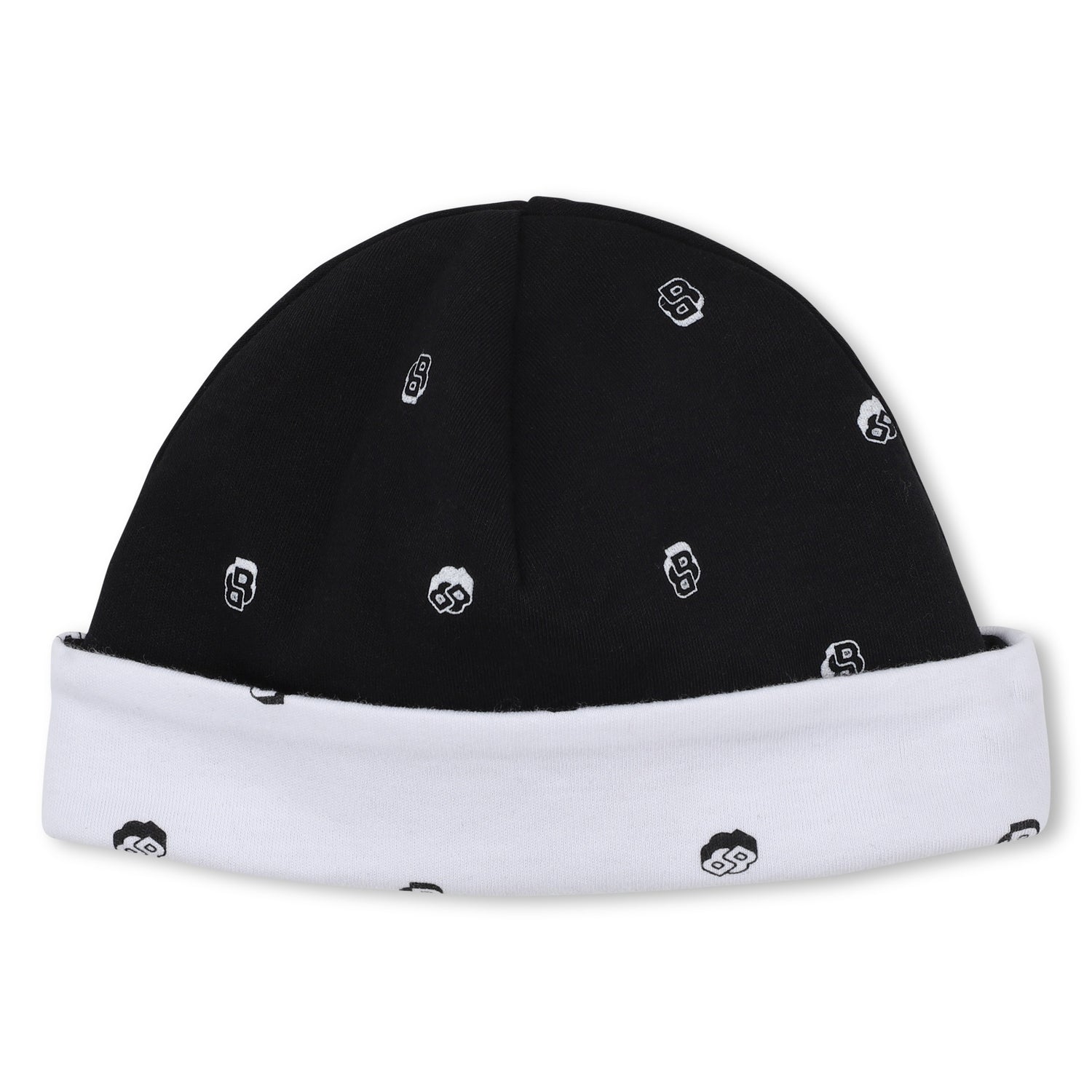 White and Black Cotton Newborn Gift Set with Babygrow, Bodysuit and Two Hats