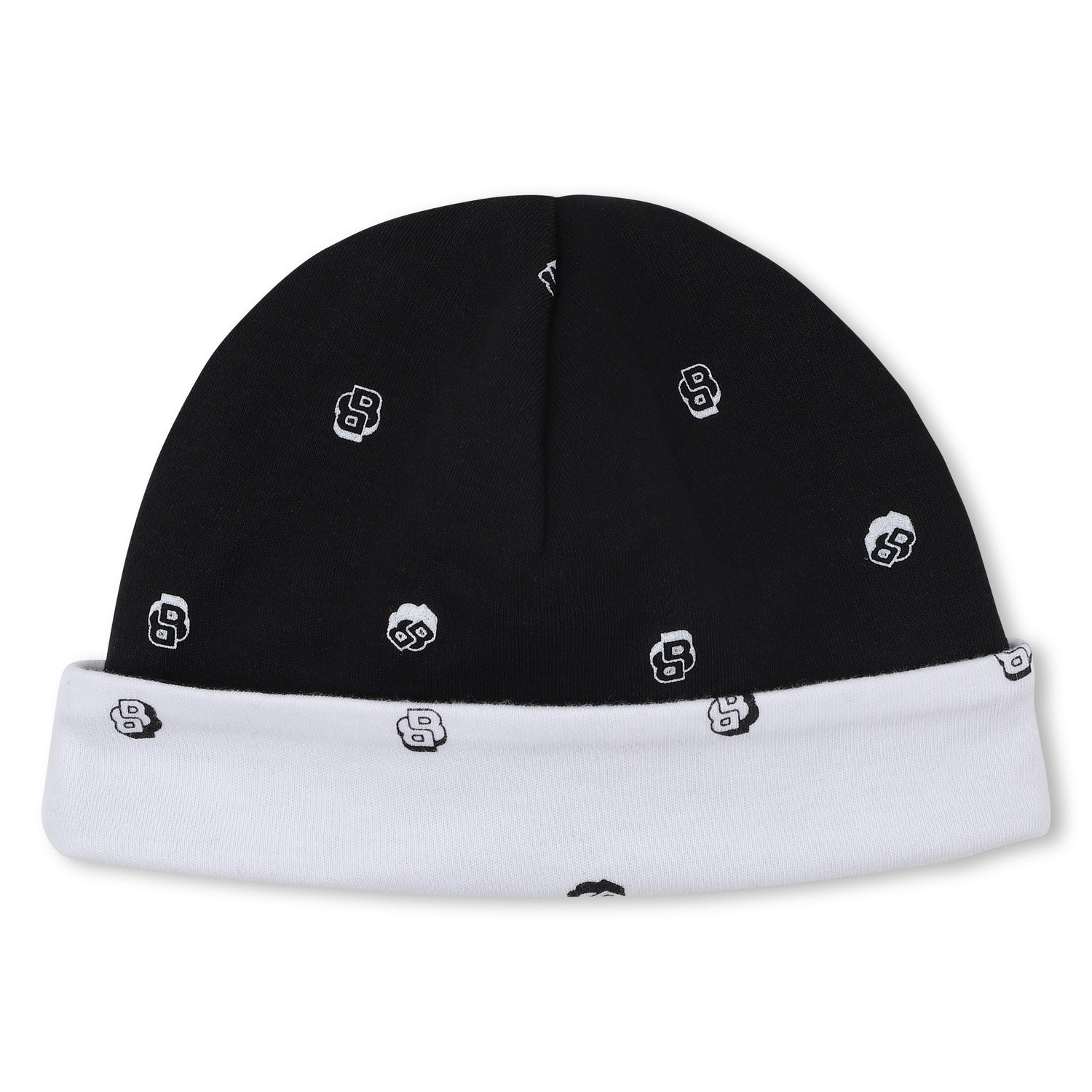 White and Black Cotton Newborn Gift Set with Babygrow, Bodysuit and Two Hats