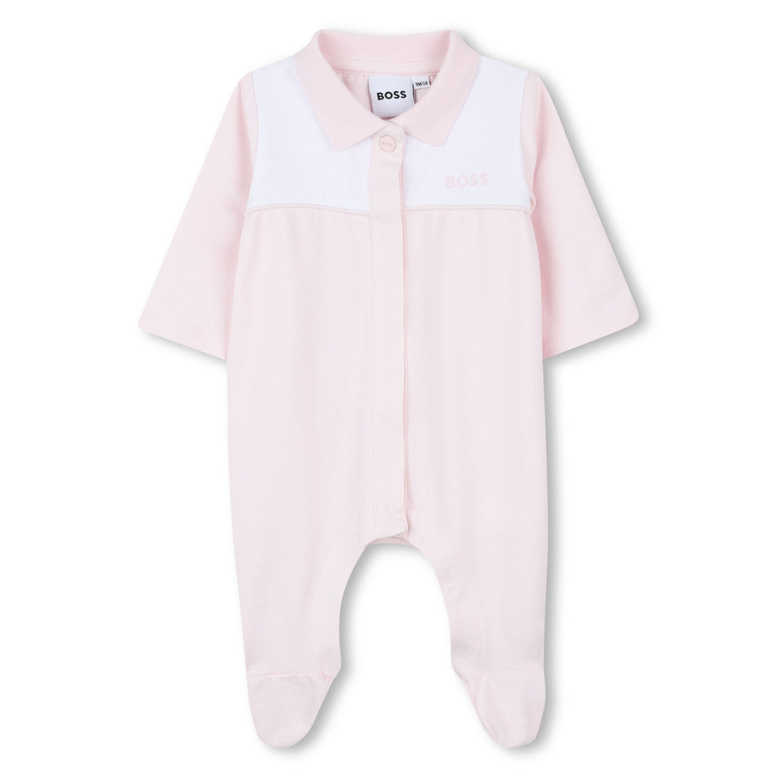 Organic Cotton Pyjamas with Polo Collar and Logo Print