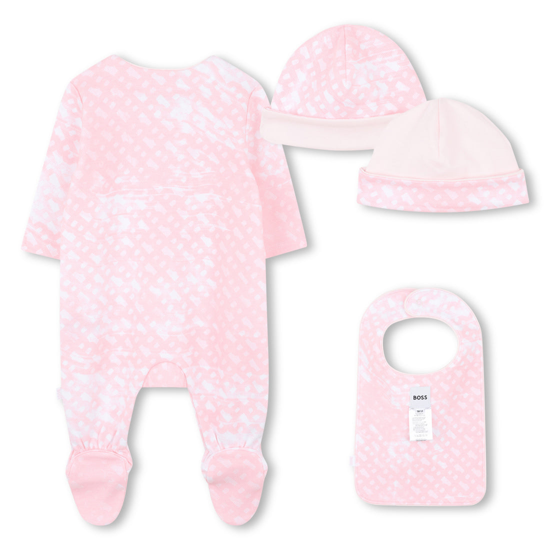 Baby Sleepsuit and Hat Set in Soft Pink