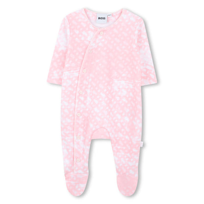 Baby Sleepsuit and Hat Set in Soft Pink