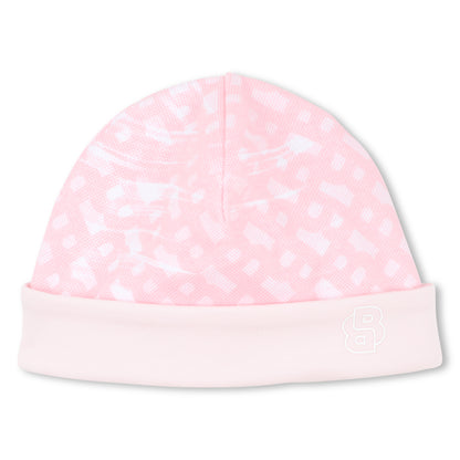 Baby Sleepsuit and Hat Set in Soft Pink