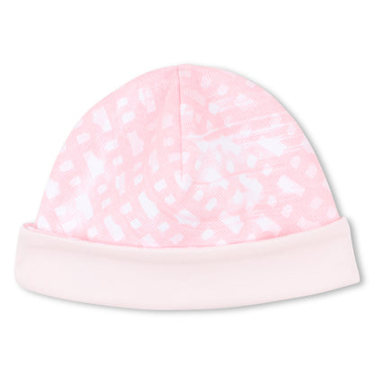 Baby Sleepsuit and Hat Set in Soft Pink