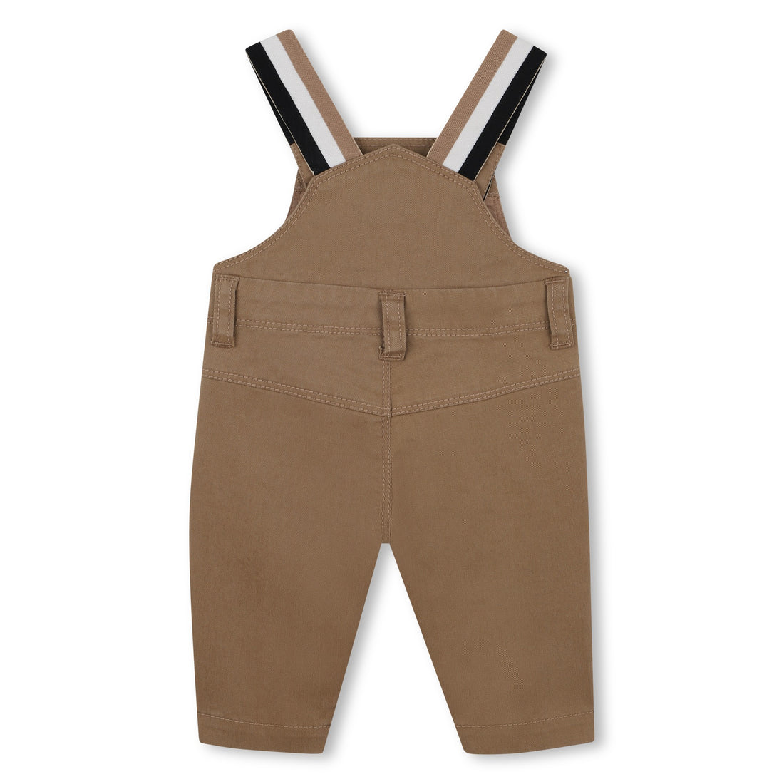 Cotton Blend Overalls with Logo Patch, Camel